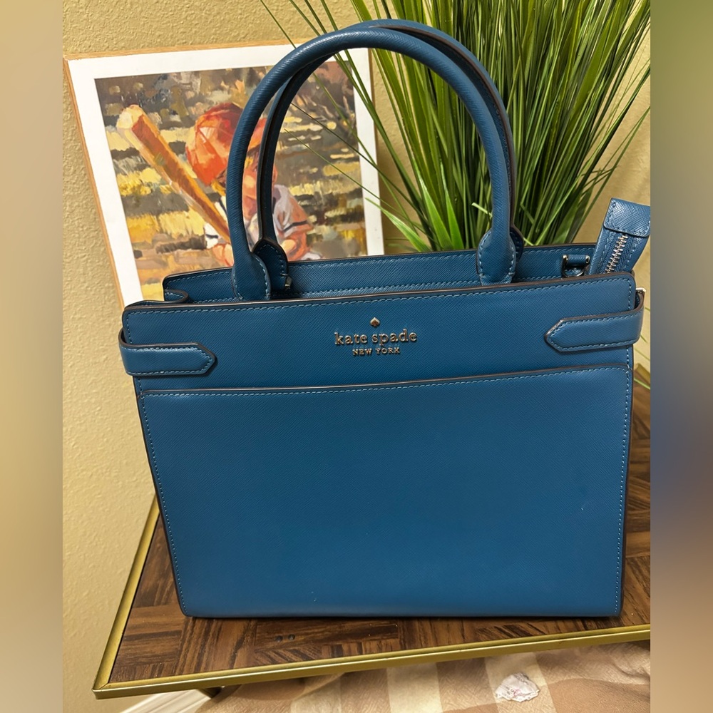 Kate Spade Staci Handbag Satchel Tote Teal
Dark Peacock